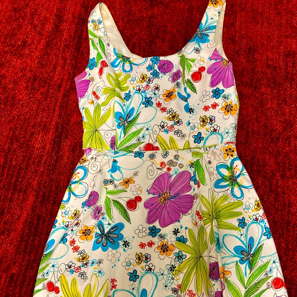 David Meister doodle floral dress